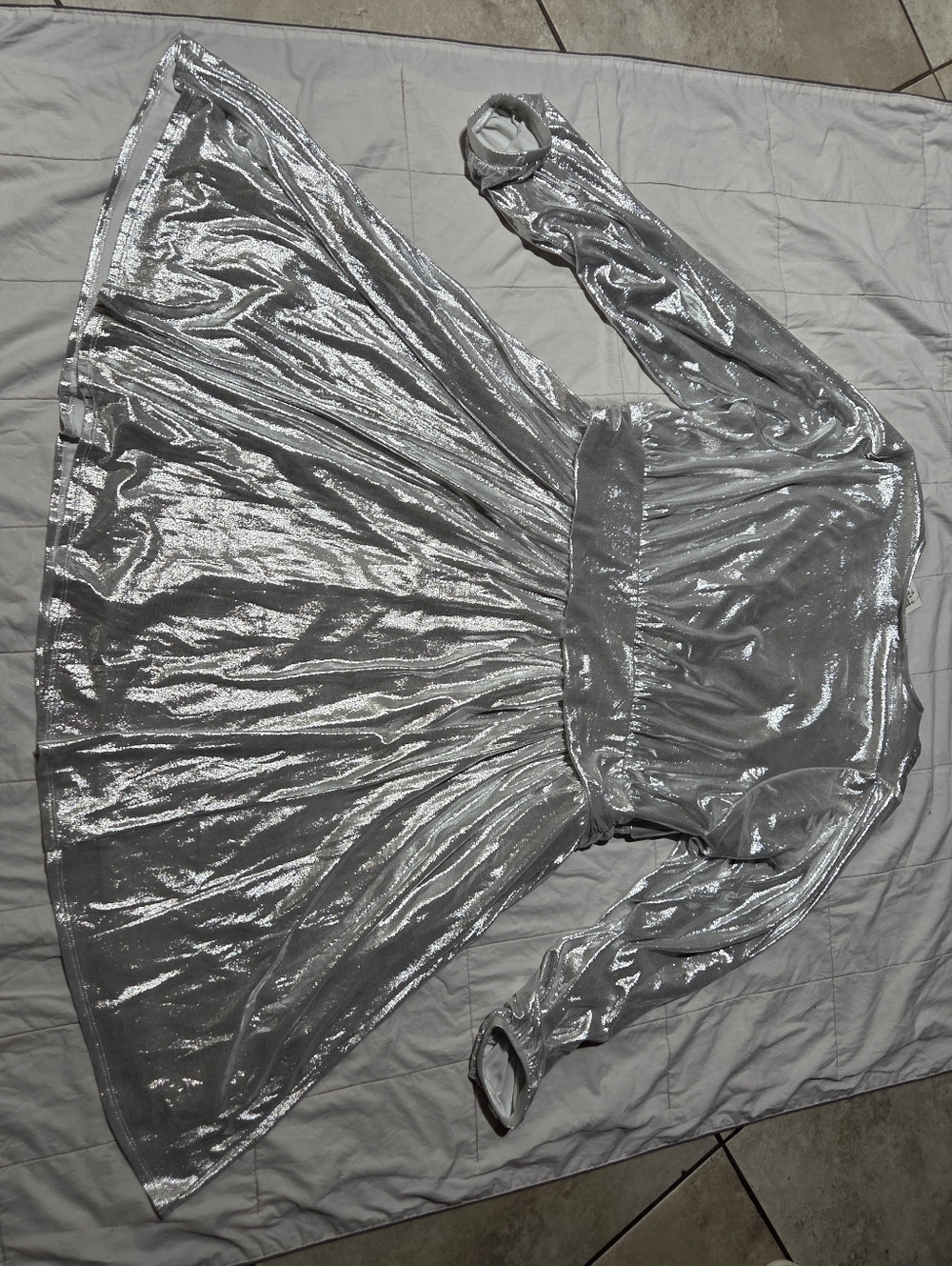 Torrid Silver Metallic Wrap Dress - Picture 7 of 9